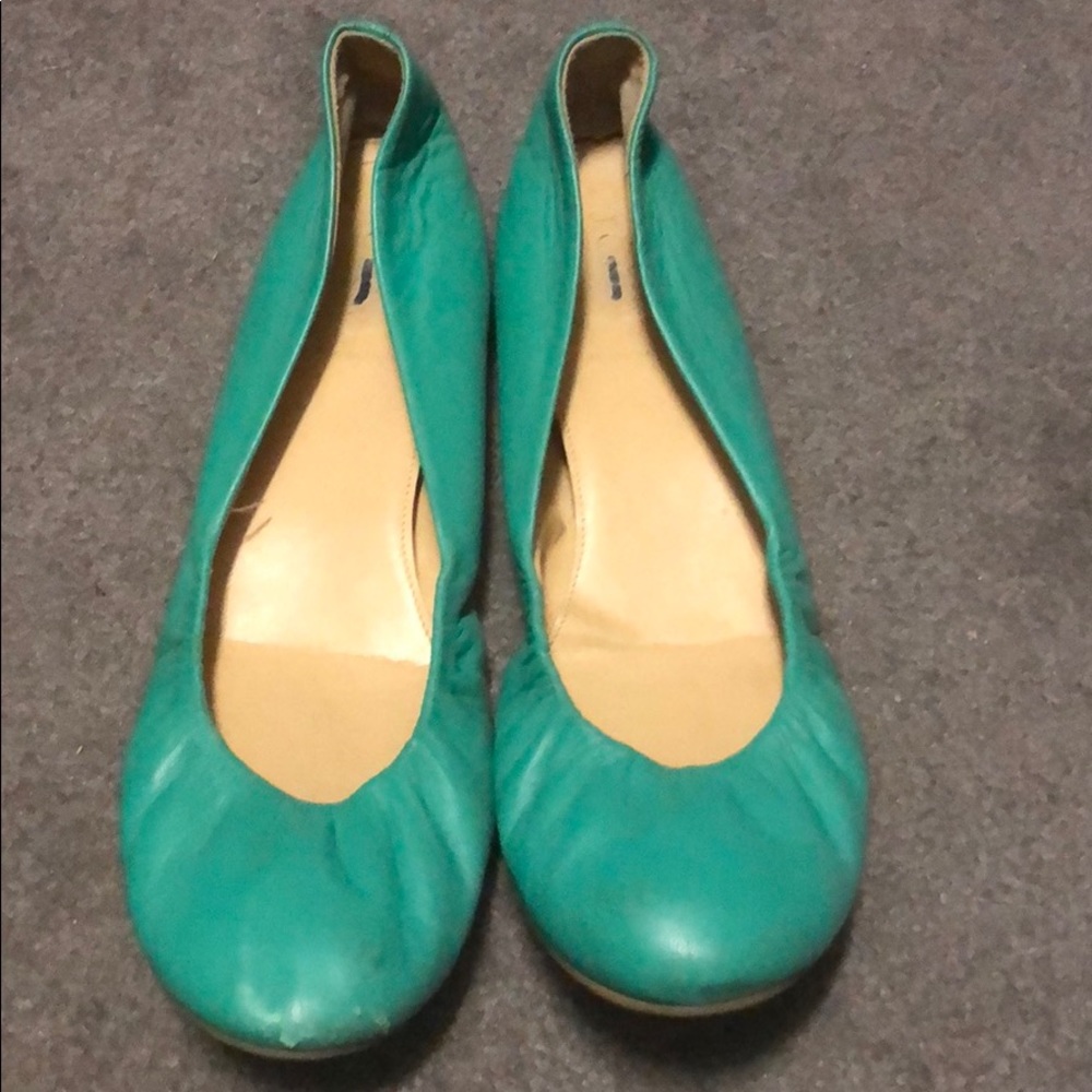 J crew factory outlet flats color teal size 11